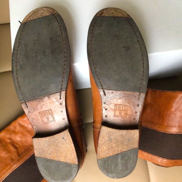 Frye Tall Cognac Boot with stretch calf - Picture 7 of 8